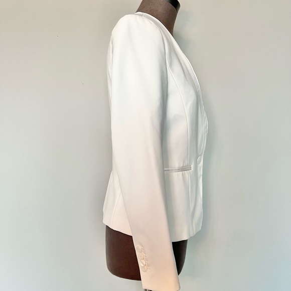Zara White Satin detailed blazer size small - Picture 6 of 11